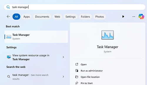 Task Manager via remote Desktop