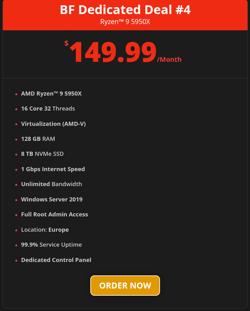 Black Friday VPS/ Dedicated