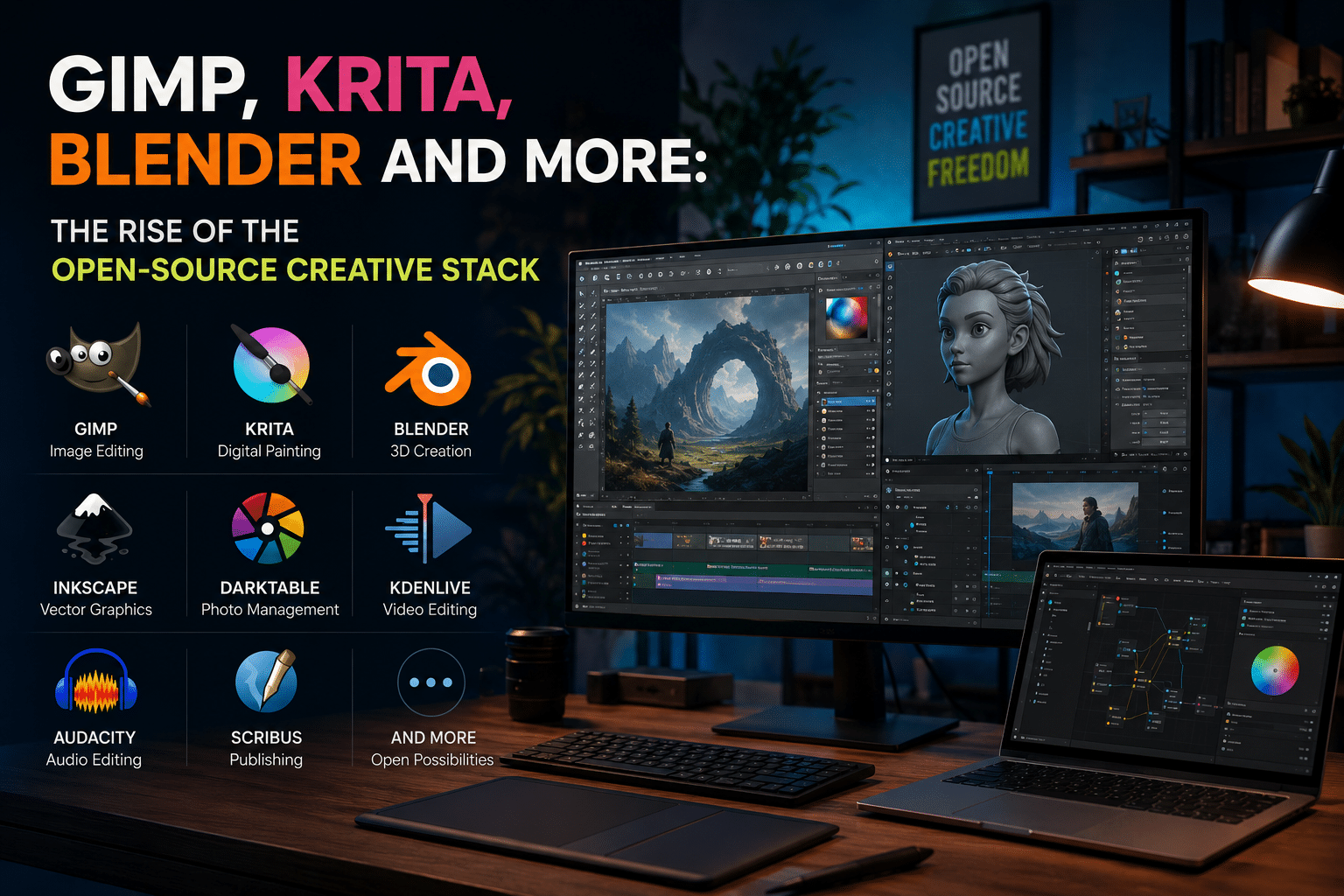 GIMP, Krita, Blender and More: The Rise of the Open-Source Creative Stack