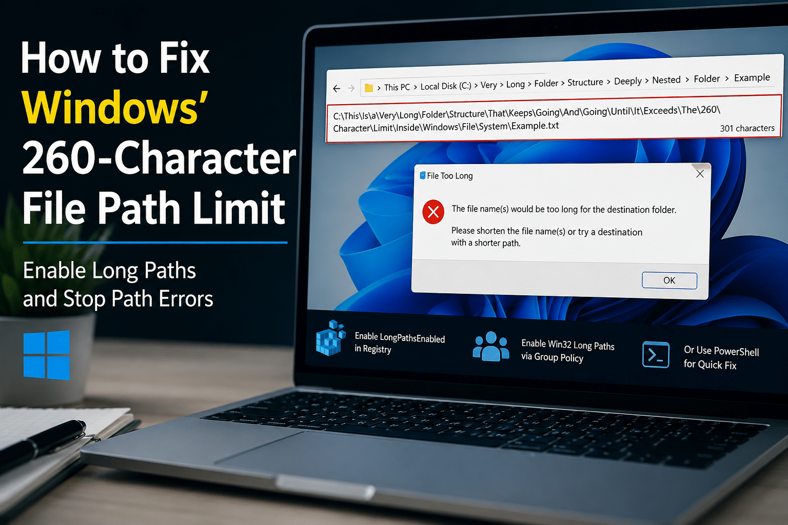 How to Fix Windows' 260-Character File Path Limit
