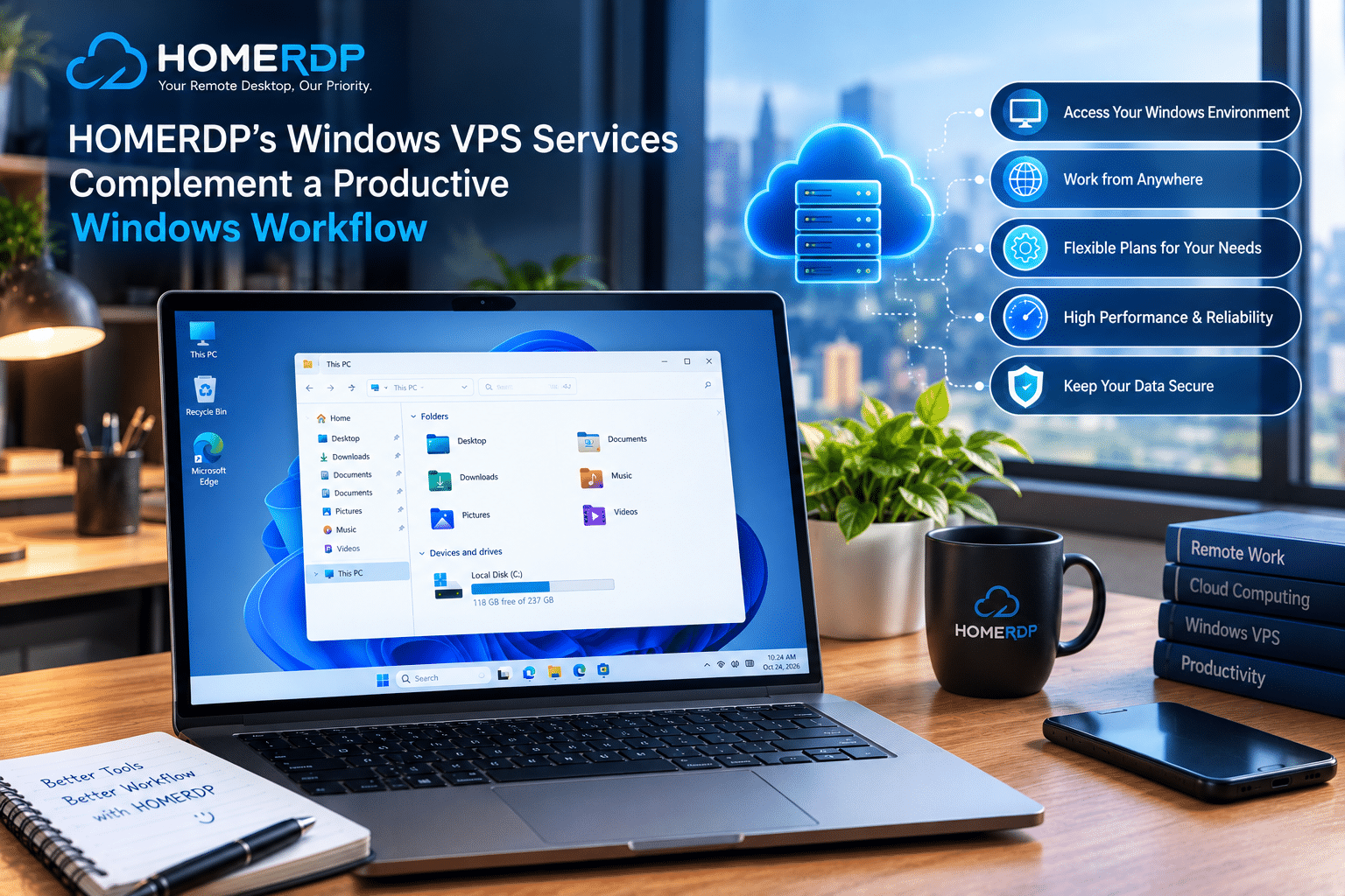 HOMERDP's Windows VPS Services Complement a Productive Windows Workflow